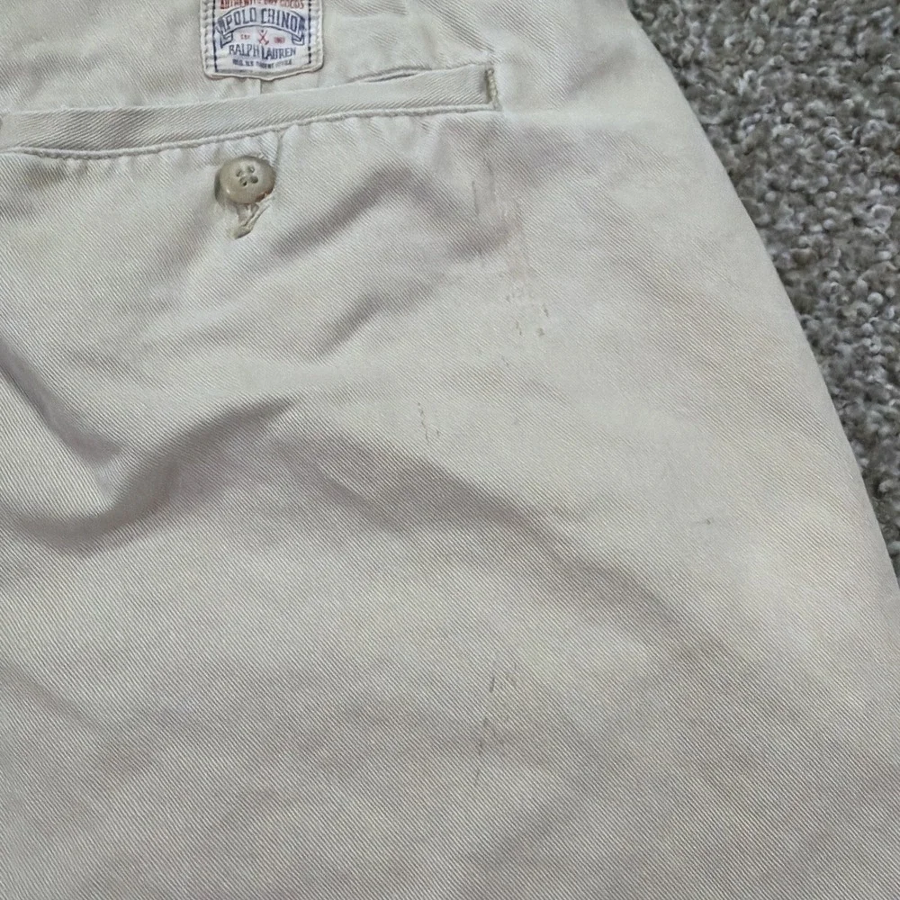 Vintage Polo Chino Shorts Double Pleated 90s Beige Classic Size 36